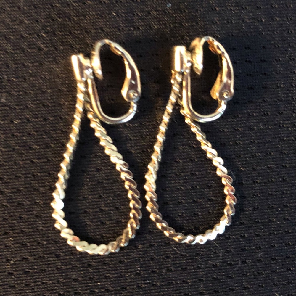 Vintage Gold Rope Dangling Earrings